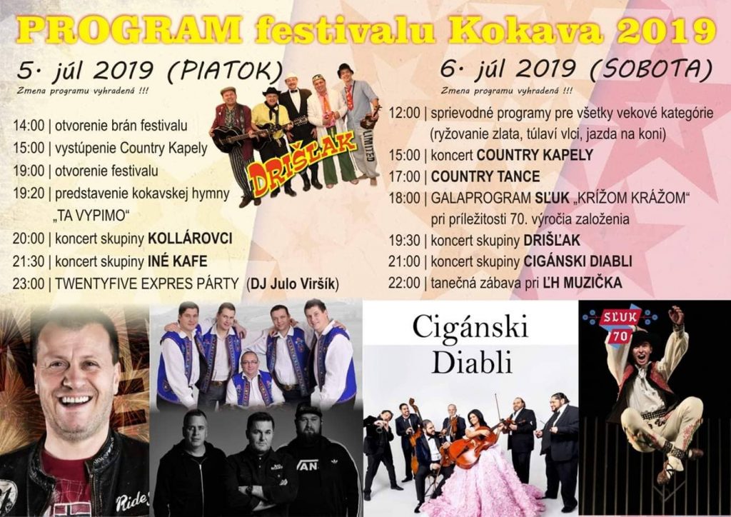 Program festivalu Kokava 2019