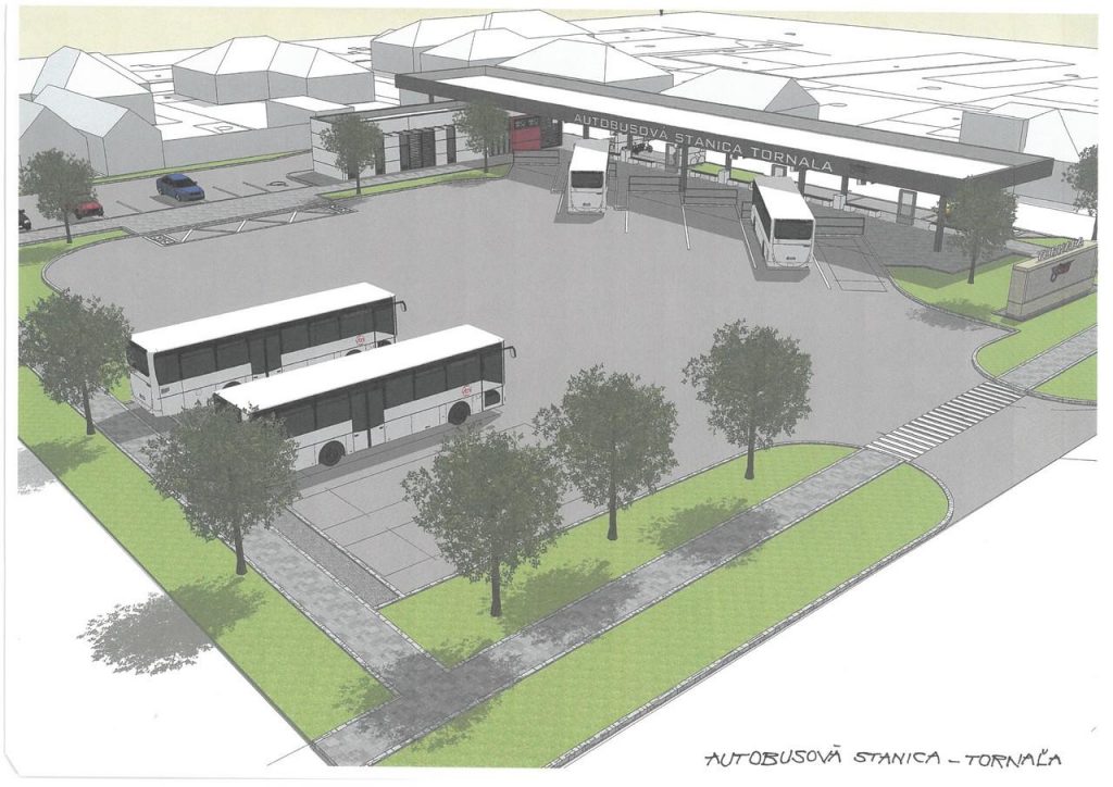 Autobusová stanica Tornaľa - vizualizácia (zdroj: mestotornala.sk)