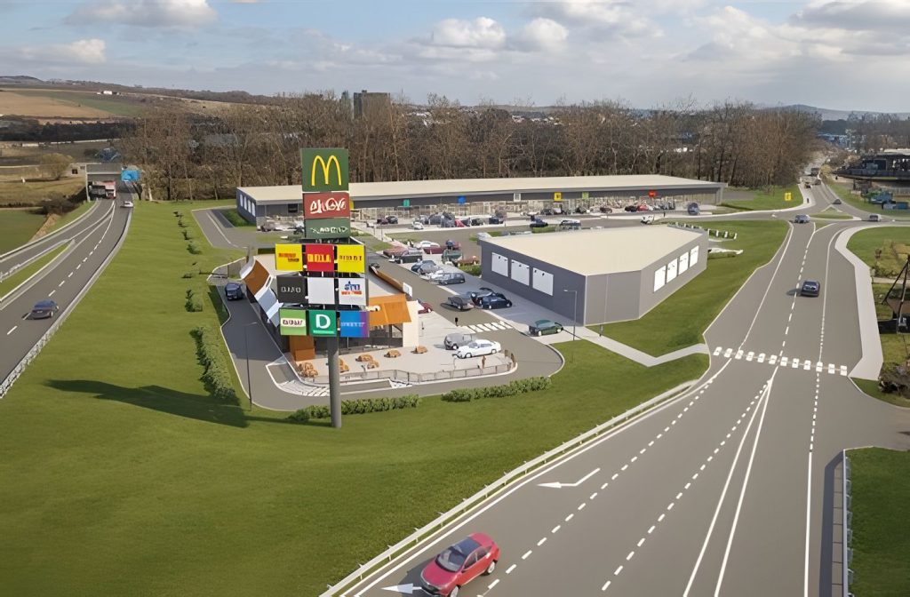 Vizualizácia budúceho McDonald's Rimavská Sobota a obchodného centra