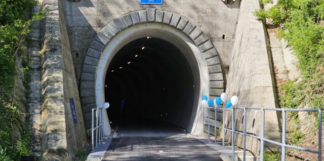 Tunel na cyklotrase Rimavská Sobota - Poltár