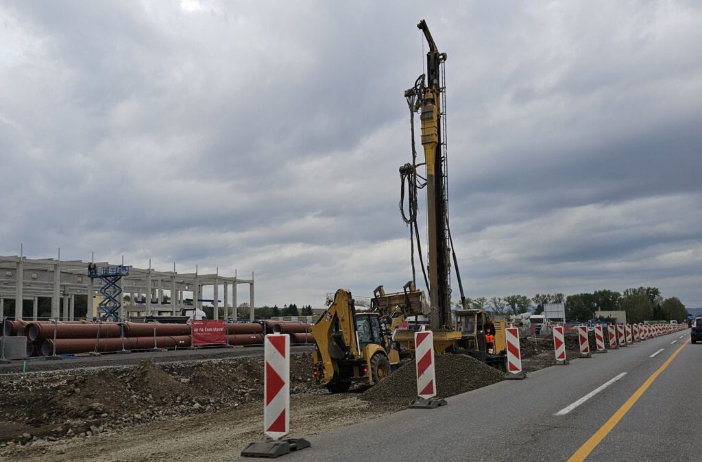 Práce v zúženej časti vozovky