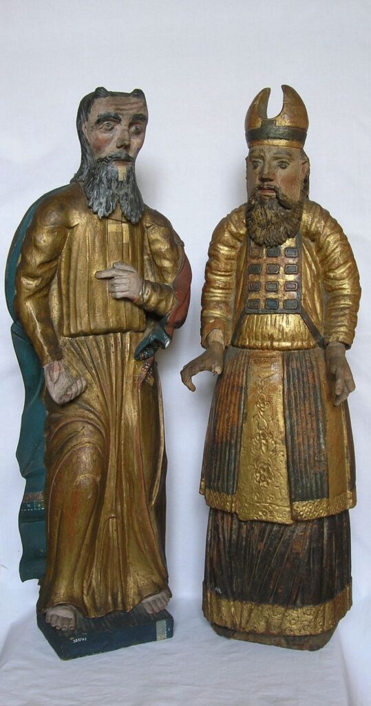 Mojžiš a Áron - drevené polychrómované skulptúry biblických postáv