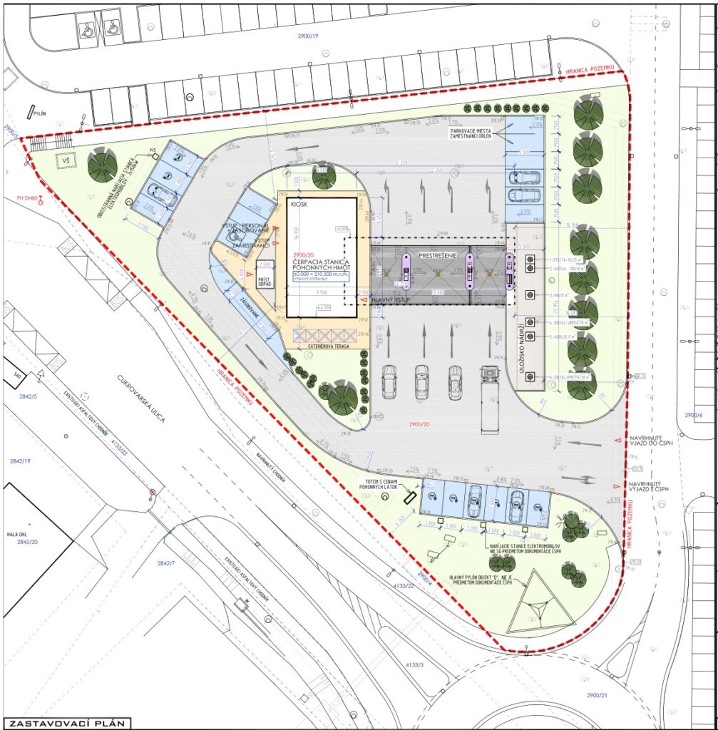 Situačný plán novej benzínky