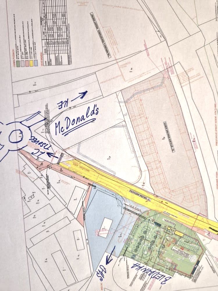 Náčrt, situačný plán McDonald's Rimavská Sobota