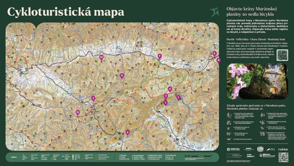 Informačný panel pre cykloturistov v Muráni