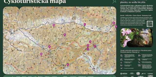 Informačný panel pre cykloturistov v Muráni