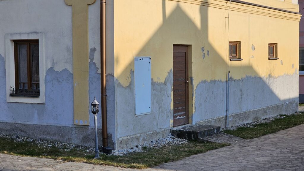 Opravené vonkajšie múry mlyna
