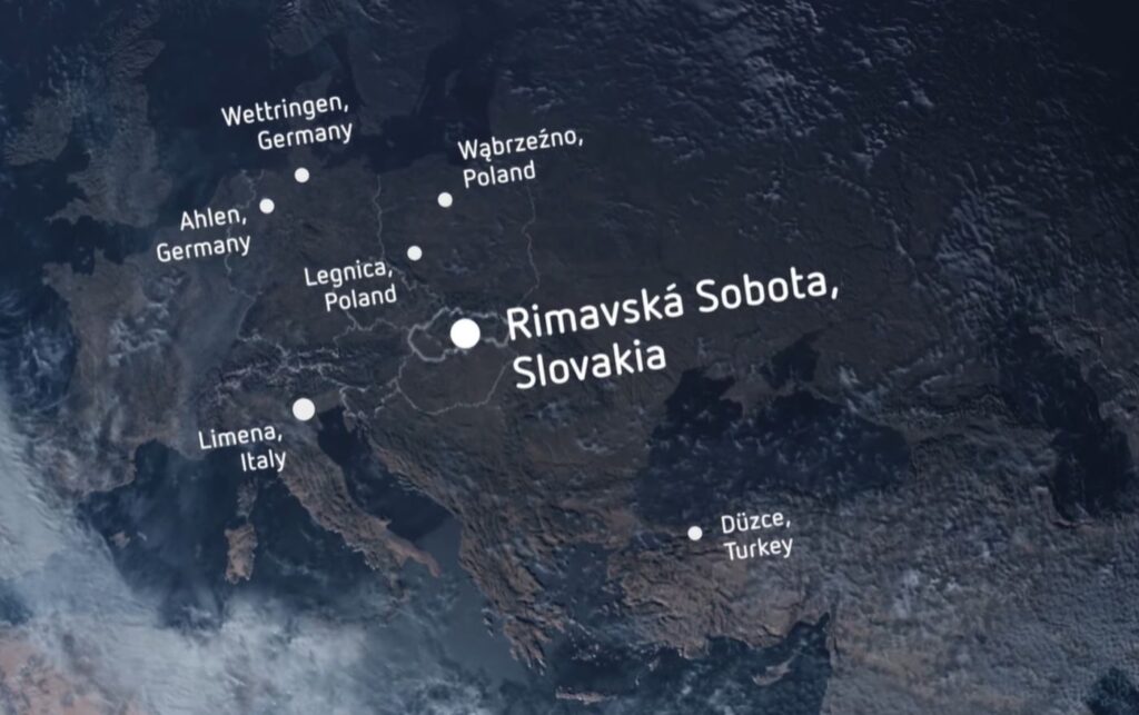 Mapa závodov Winkelmann