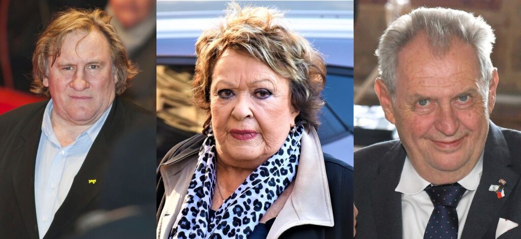 Gérard Depardieu, Jiřina Bohdalová, Miloš Zeman, kúpele Číž